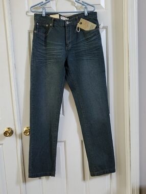 Men's Straight Leg Jeans 36x34 in Faded Black